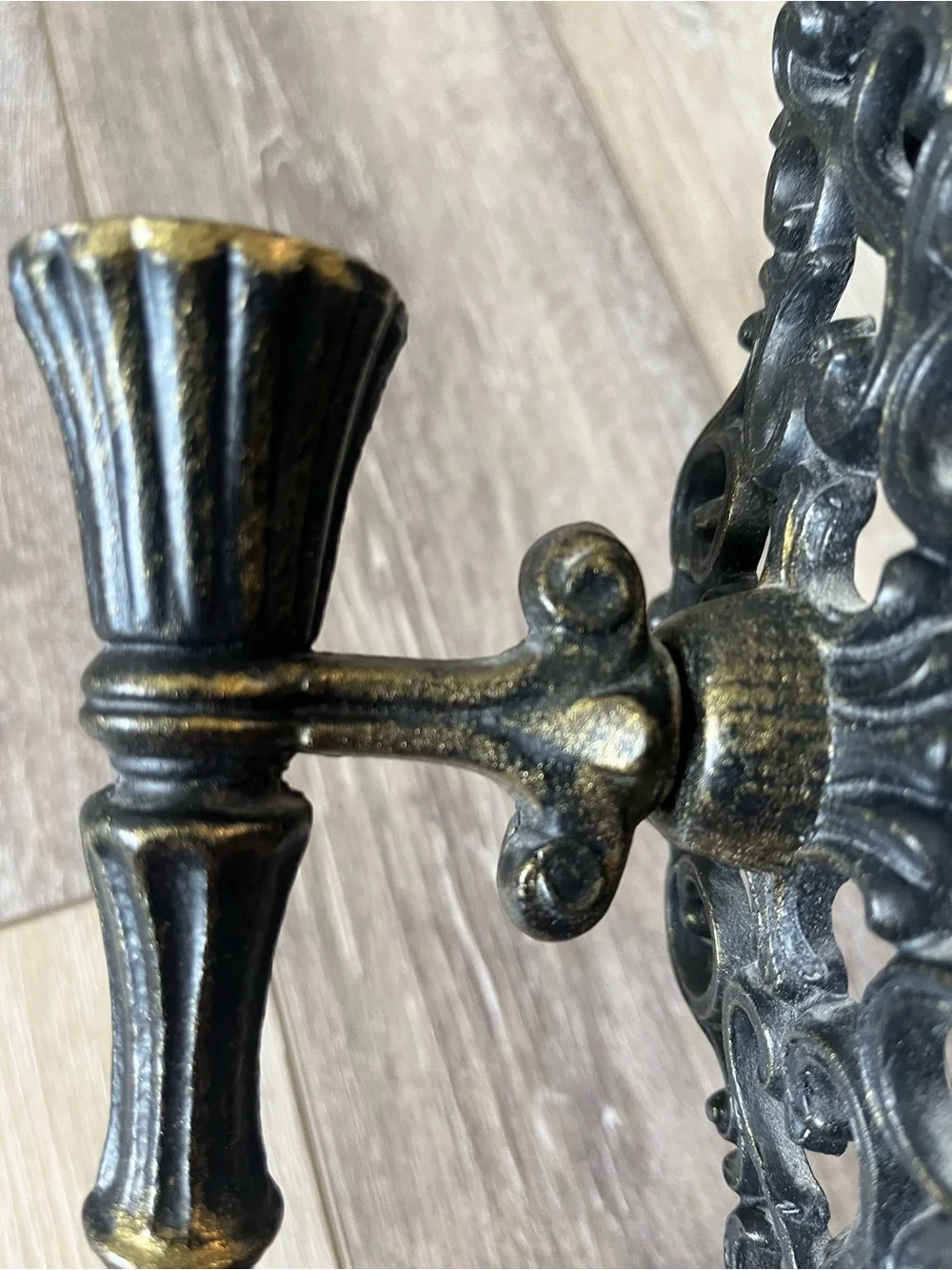 Antique-Style Black set of 2 metal Wall Sconces - Elegant  Candle Holders